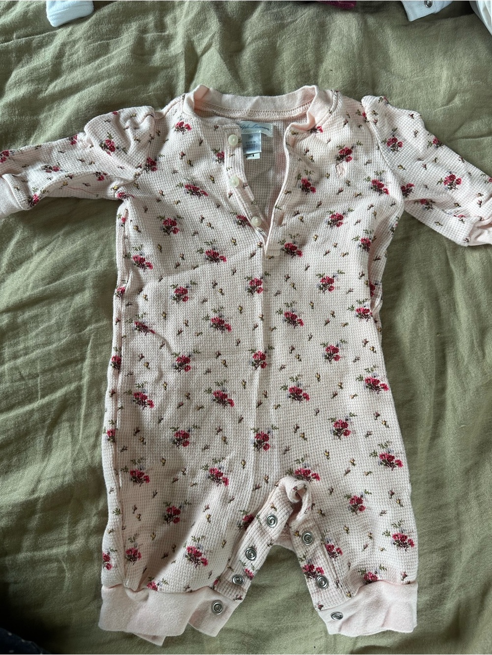Ralph Lauren Baby Girl Pink Floral Baby One-Piece Romper
